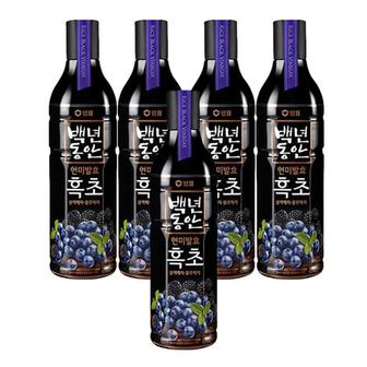  샘표 백년동한 현미발효 흑초 블랙베리 블루베리 900ml x 5개