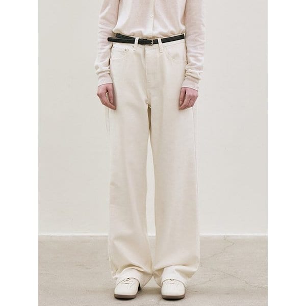 straight-fit denim pants (ivory)