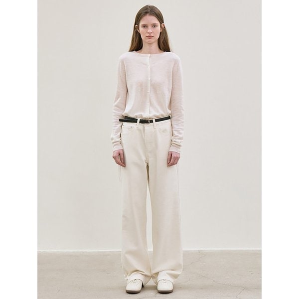 straight-fit denim pants (ivory)