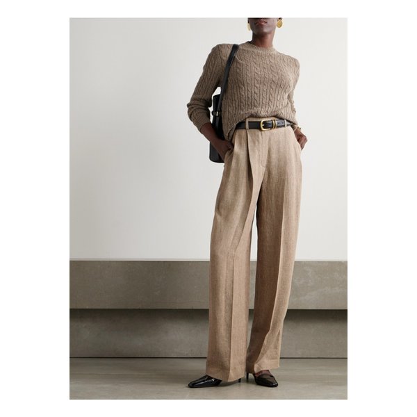 케이블 니트 캐시미어 스웨터 브라운 46376663162891065