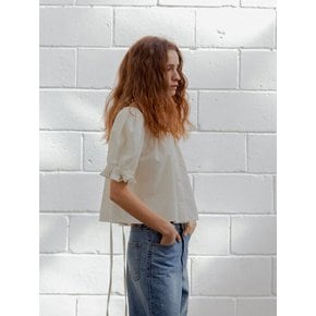 Corduroy Volume Blouse (Cream)