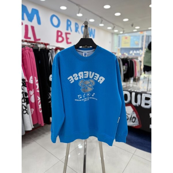 [여주점] 리버스베어패치맨투맨,남여공용, BL컬러JHZK22101