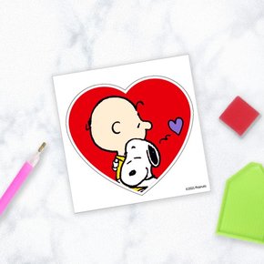 DIY스티커형 피너츠 보석십자수 10x10cm 찰리브라운앤스누피