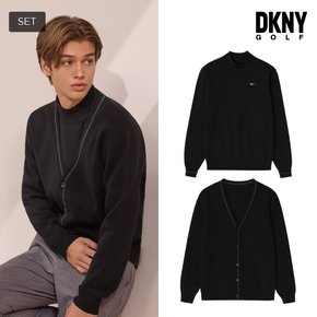 [DKNY GOLF] 23FW 울 블렌디드 니트 가디건 2종 세트 남성