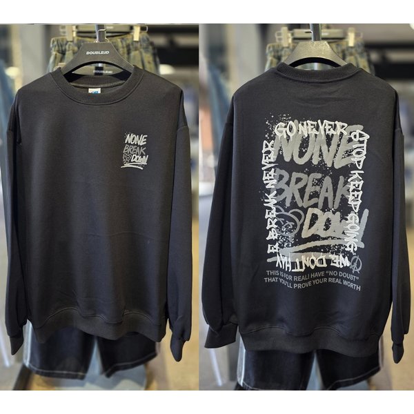 [시흥점] 프레임 브레이크 그래피티 세미오버핏 맨투맨(남여공용)/JGZZ22917BK