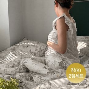 [다니홈 PICK]에버우드 60수 고밀도 면 차렵이불세트 K (이불+베개커버)