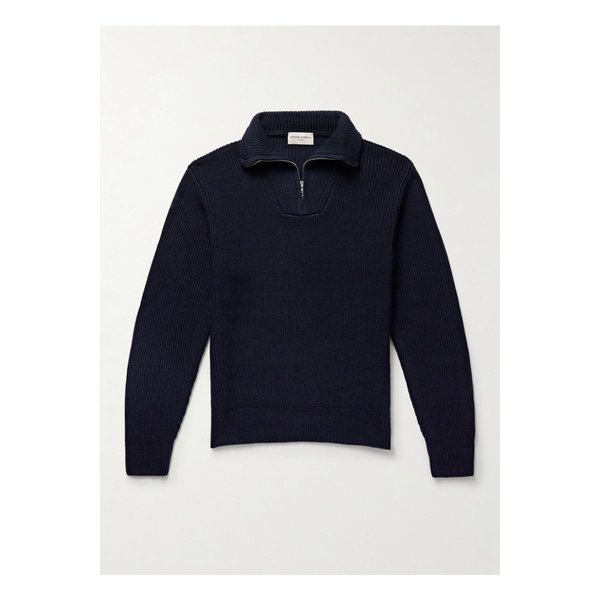 오피시네 제네랄레 타렉 골지 메리노 울 하프집업 스웨터 블루 46376663162908602