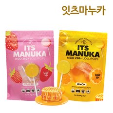 잇츠마누카 꿀 롤리팝사탕 딸기맛 레몬맛 2종 혼합구성 ITS MANUKA 84gX2(봉)