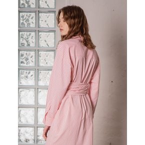 YY_Lady stripe shirt dress_PINK