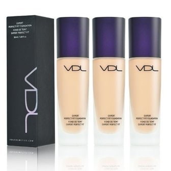  VDL 엑스퍼트 퍼펙트 핏 파운데이션 30ml A03 (핑크/미디엄톤의 23호) 3개