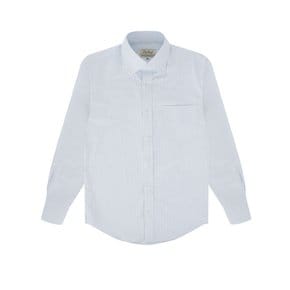 Stripe Oxford cotton Button Down Collar shirt (Blue)