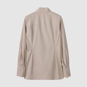여성 소매 볼륨 슬림셔츠 L BEIGE