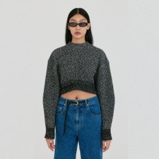 ZABELLE Mockneck Textured Knit Pullover - Black/White