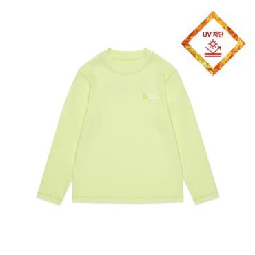 내셔널지오그래픽키즈 K252URG420 변형로고 래쉬가드 LIME