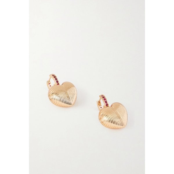 록산느 애슐린 텍스처 하트 골드톤 크리스탈 귀걸이 46376663162972419