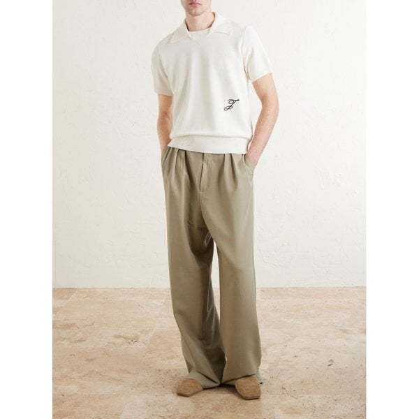 로고 자수 코튼 실크 블렌드 폴로 셔츠 46376663162968031