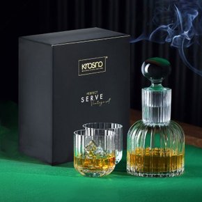 디켄터세트 빈티지 650ML 3개 위스키잔 언더락 양주 꼬냑 핸드메이드 크리스탈