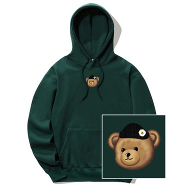 트립션 BEANIE BEAR LOGO 후드티 - 그린