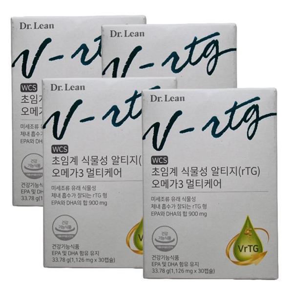 [닥터린] 초임계 식물성 알티지(rTG) 오메가3 멀티케어 1,126mg X 30캡슐 4개 /S (S36939384)