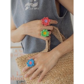 Summer Knit flower ring (3colors)