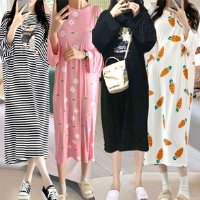 심플나염원피스 곰돌이원피스잠옷 롱원피스 파자마원피스 빅사이즈원피스 베어원피스 수면원피스 수면잠옷