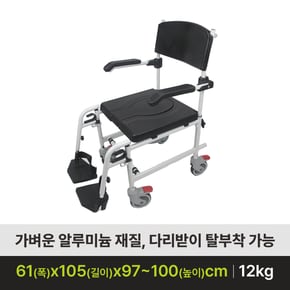 수동휠체어 샤워휠체어 변기휠체어 DS-BC6203 이동변기