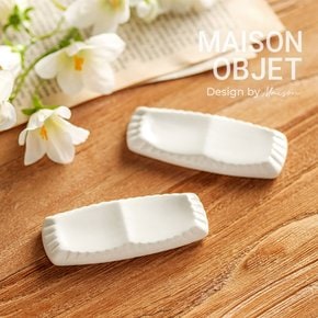 윤도자기 순백 화이트 도자기 수저받침