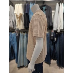 [파주점] [CK진]남녀공용 스트라이프 스몰로고 크루넥 반팔 티셔츠 4RF220G-PF0