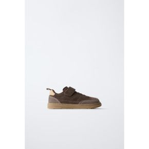 ZARA 자라 키즈 레더 BAREFOOT 스니커즈 운동화 브라운 7406730700 7406730 1087054