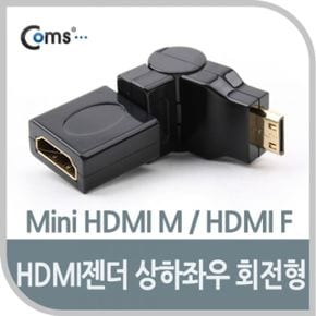 Coms HDMI 젠더Mini HDMI M HDMI F 회전형 상하좌우