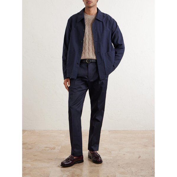 NN.07 테이퍼드 플리츠 코튼 블렌드 트윌 팬츠 46376663163026325