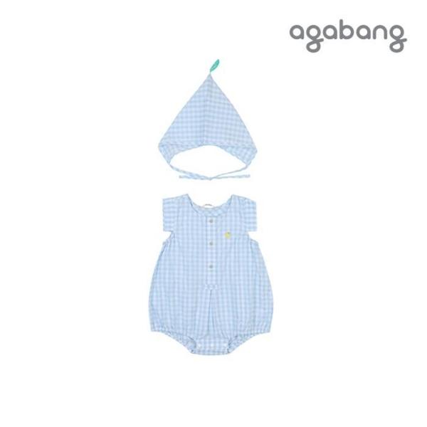 아가방 TC01 멜체크바디수트(모자)(BLUE)_ 01Q32790242(1)