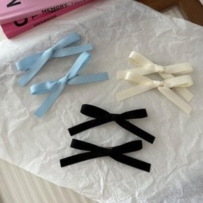 [옷자락] 여성 사계절 데일리 미니 리본 헤어클립
