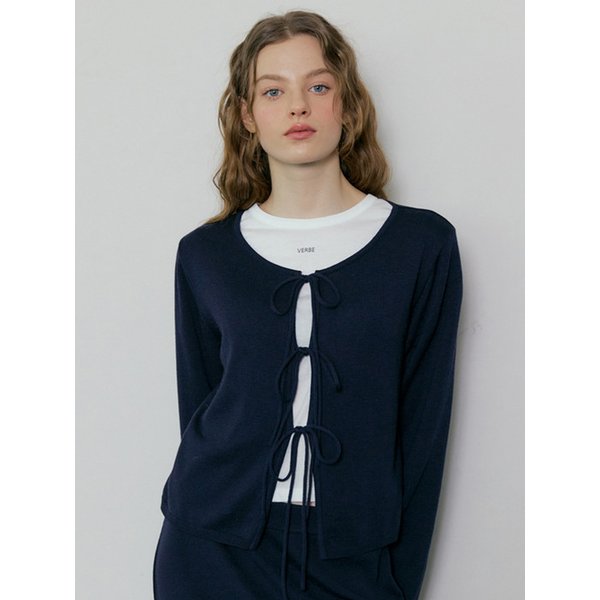 [리퍼브][2color] 178 tie knit cardigan