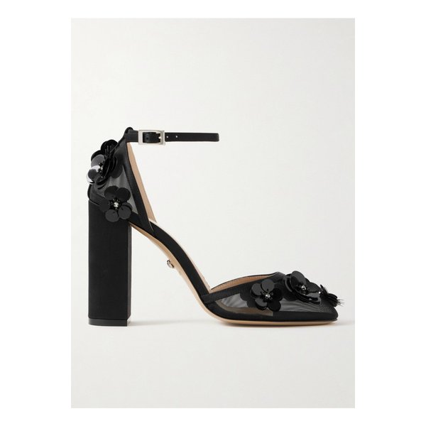 새틴 트림 장식 메쉬 펌프스 1647597324849722