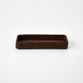 다크 라탄 직사각 정리함 26x11x3.5cm