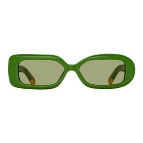 x Linda Farrow Rond Rectangular Sunglasses (Jade Green/ Yellow Gold/ Khaki)