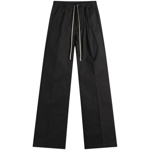 확대된 대표 릭 오웬스 스트레이트 팬츠 RU02F4378 TE09 BLACK