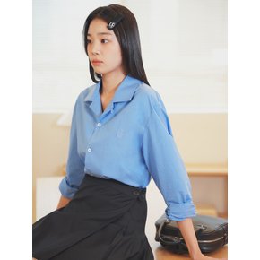 classic logo open-collar shirt (marina)