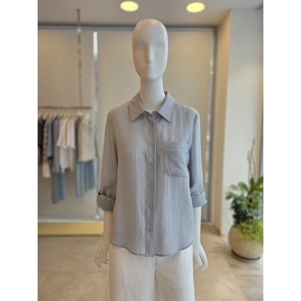 [여주점] [더 아이잗] 여성 스트라이프 롤업 셔츠 블라우스(IS3A0BL031)