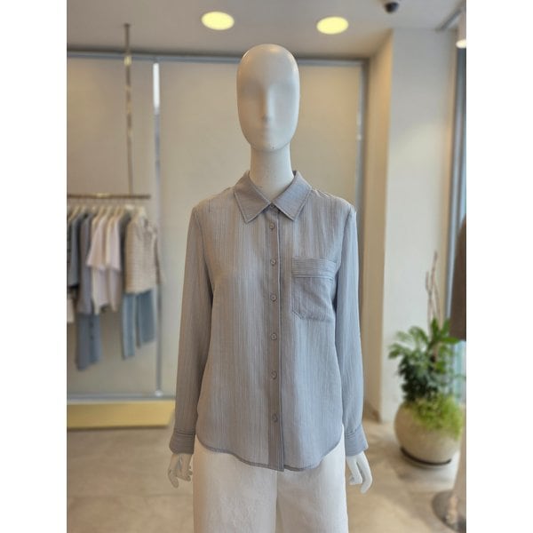 [여주점] [더 아이잗] 여성 스트라이프 롤업 셔츠 블라우스(IS3A0BL031)