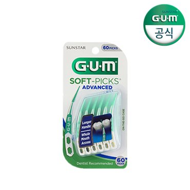 SUNSTAR GUM GUM 검 치과 부드러운 일회용 치간칫솔 코스트코 어드밴스드 소프트픽(60p)