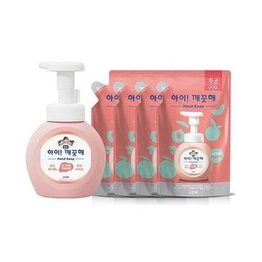  아이깨끗해 핸드워시 복숭아 본품250ml1개+리필200ml4개