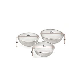 일제 · 18-8 스테인레스 채반 elite colander 세트 19.5cm+22.5cm+25.5cm M-1