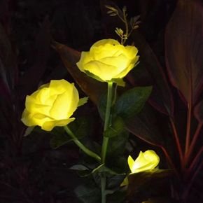 장미 LED 태양광 꽃 정원 등 LED꽃 옐로우