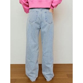 Vintage Pink Denim Pants - Light Blue