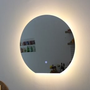 3색 LED조명거울 원형스텐드 거울 터치형