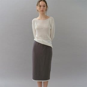 banding layered jersey skirt (charcoal)