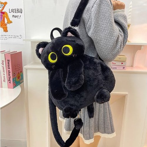 귀요미 검은 고양이 냥이 백팩 인싸템 플러시 데일리 친구 생일 선물