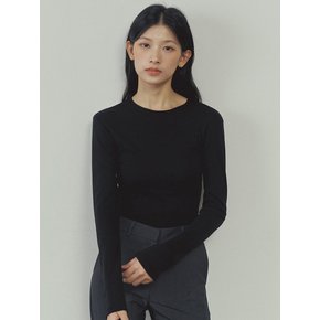 U넥 위브 롱슬리브_black